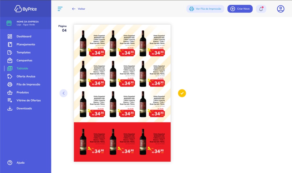 Criar tabloide na plataforma ByPrice